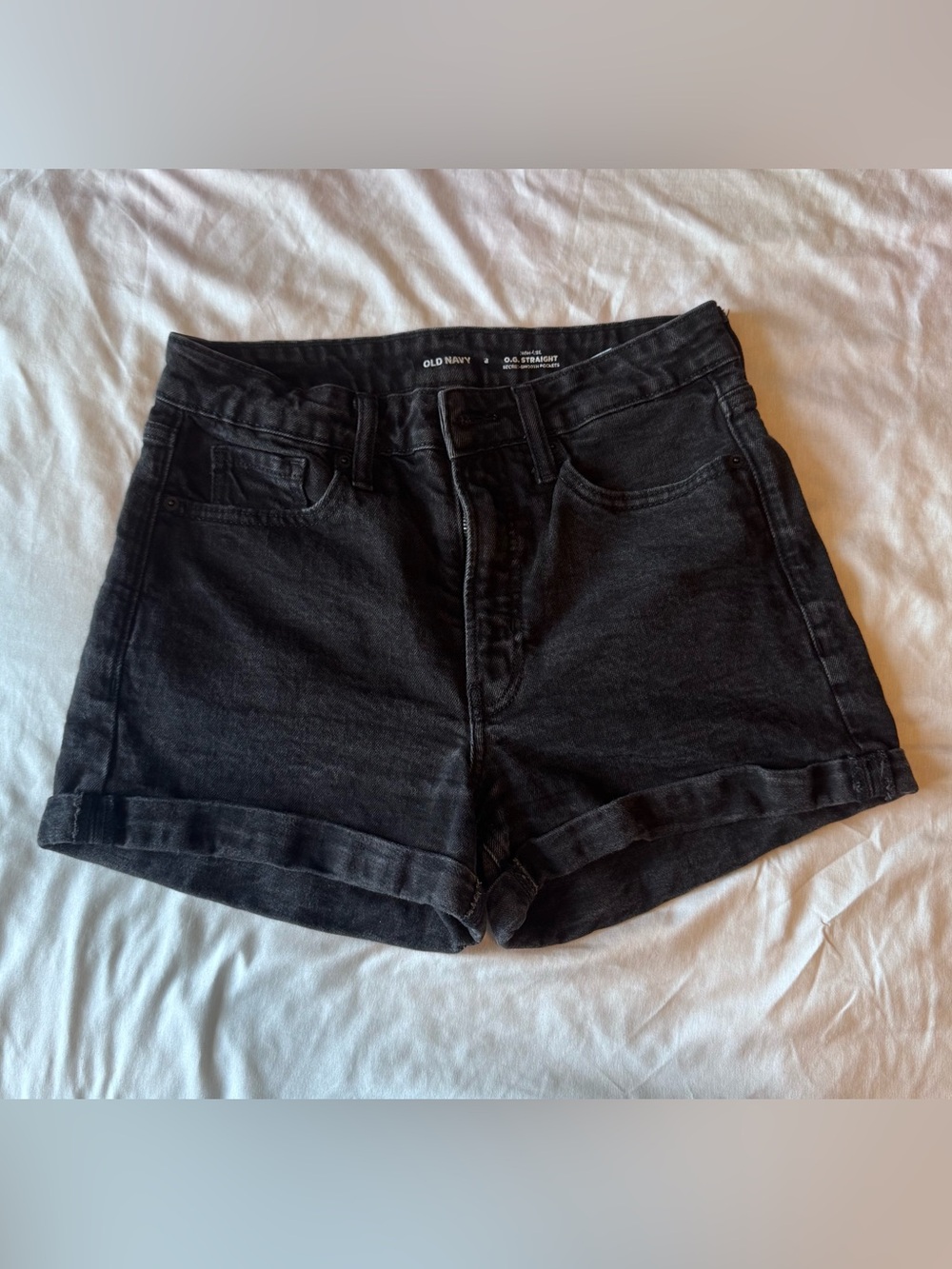Old Navy Black Cuffed O.G. High-Rise Denim Shorts